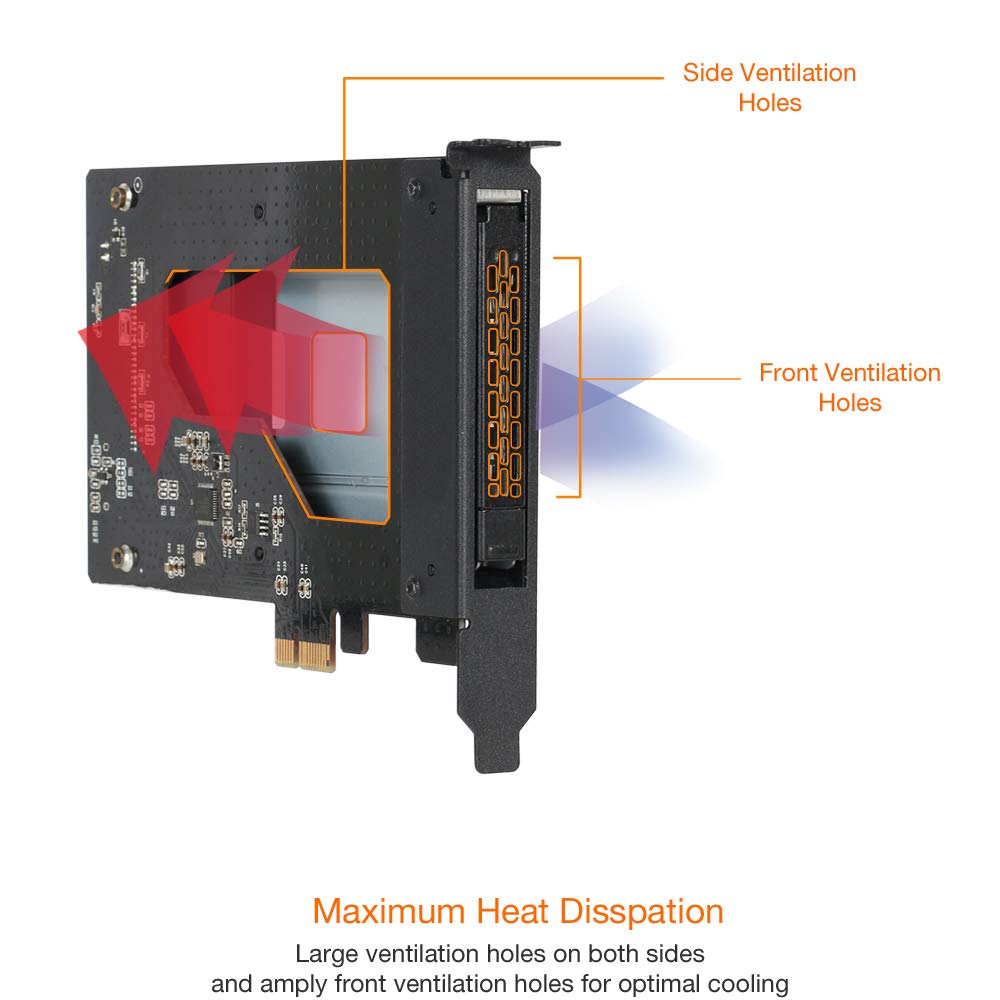 ICY DOCK 2.5 inch SATA SSD Removable Hard Drive Bay Adapter for PCIe Expansion Card Slot | ExpressSlot MB839SP-B