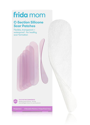 Frida Mom C-Section Silicone Strips, C-Section Recovery Must Have Scar Patches, Reusable Medical Grade Treatment for Keloid Scars, Includes Case & Pouch