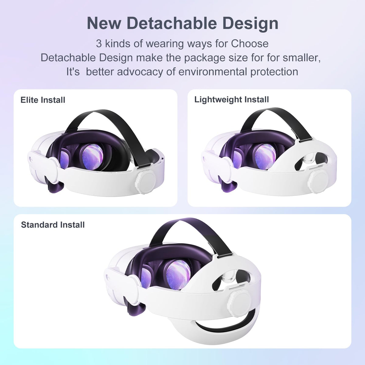 Saqico Head Strap for Meta Oculus Quest 2/3/3s, 3-in-1 Adjustable Halo Headband, Replacement for Elite Strap, Enhanced Comfort Gaming Immersion VR Accessories Compatible with Oculus/Meta Quest 2/3/3s