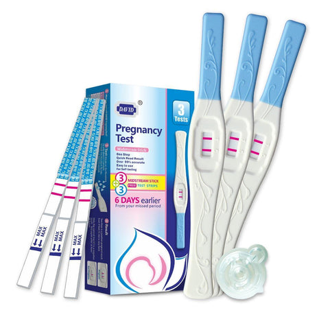DAVID HCG Urine Pregnancy Test Strips, Early Result Test Kit, 6 Count | Sensitive HCG hormone testing with clear visual results, hygienic strip design, and simple dip-and-read operation