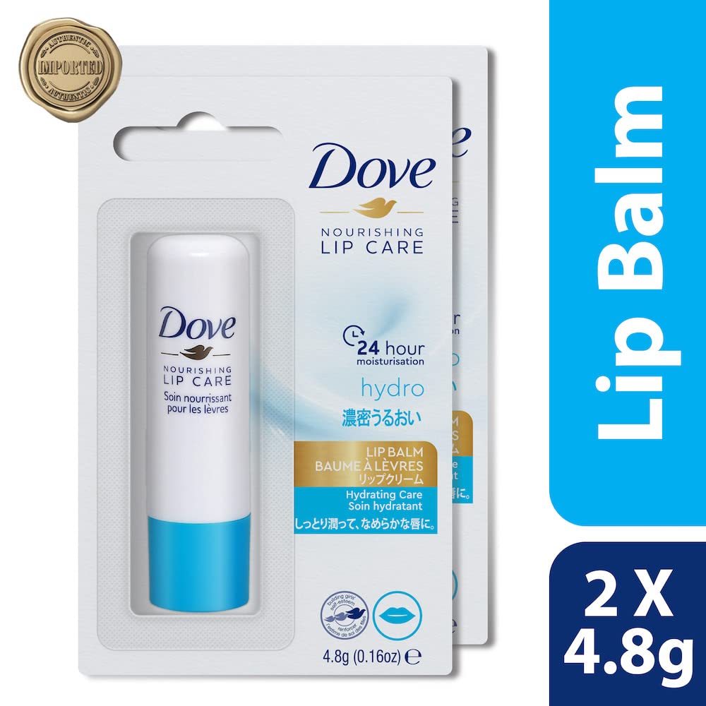 Dove Hydro Nourishing Lip Care Balm, 24 hours Hydration, 4.8g (Pack of 2)