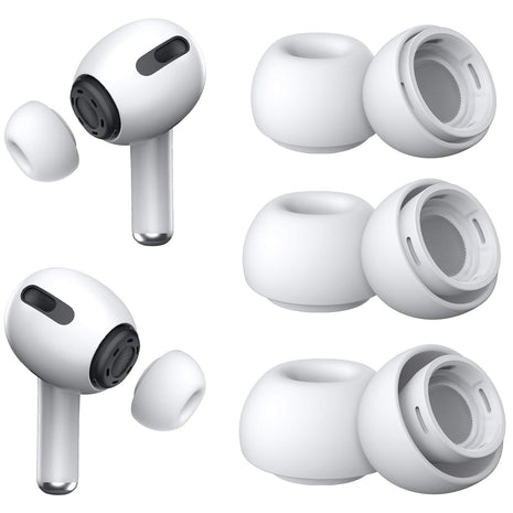 3 Pairs Replacement Ear Tips for AirPods Pro 2nd & 1st(S/M/L, White) | with Noise Reduction Hole, Silicone Ear Tips with Portable Storage Box, Fit in the Charging Case