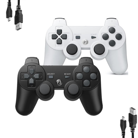 MOVONE wireless Controller for ps3 Rechargeable Game Wireless Controller 2Pack with2 Charging Cables, Compatible with Playstation3
