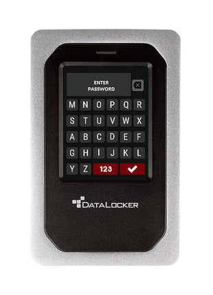 DataLocker DL4 FE 7.6TB Password Protected Encrypted SSD, Easy Screen Guided Setup, AES 256, IP64 Dust/Water Resistant, TAA Compliant Trusted FIPS 140-3 Level 3, OS Independent, USB-C/USB-A