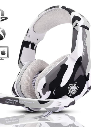 Gaming Headset for PS4, PHOINIKAS Wired Headset Compatible for Xbox One Switch MAC PC, 3.5mm Over Ear Headphones with Noise Cancelling Mic, Bass Surround, One Key Mute, Volume Control