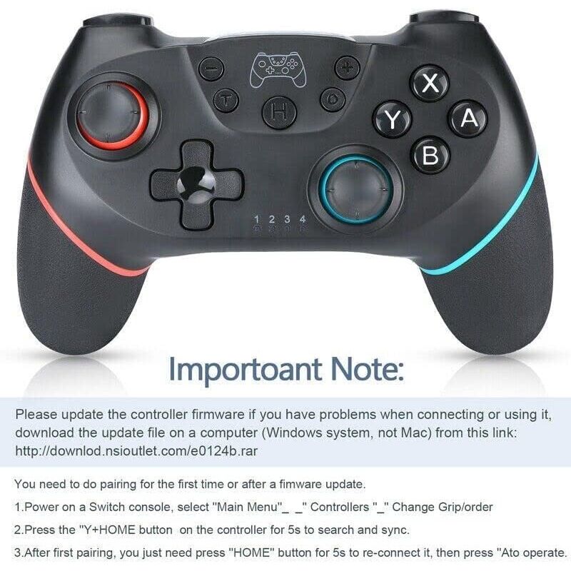 Lyyes Switch Controller, Wireless Pro Controller Joystick Compatible with Switch/Lite/Switch 2, 2 Pack