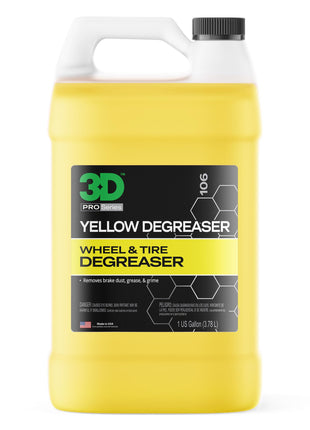 3D Yellow Degreaser – Non-Acid Wheel & Tire Cleaner Spray for Brake Dust, Grime & Tire Dressings – Safe for All Wheels & Whitewalls - 1 Gallon