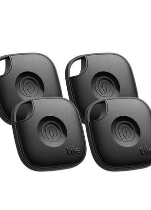 Life360 Tile - Bluetooth Tracker, Keys Finder and Item Locator for Keys, Bags and More. Phone Finder. Both iOS and Android Compatible. 4-Pack (Black)
