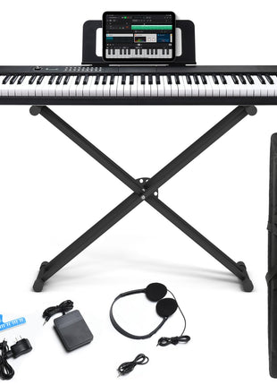 88 Key Digital Piano, Semi Weighted Electronic Keyboard Piano with Music Stand
