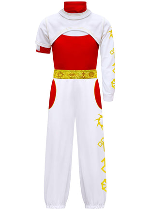 Iowillar Zombie Girls Costume Kids Character Halloween Cosplay Cheerleader Mesh Top Pant Hooded Coat 3PCS Uniform Outfits