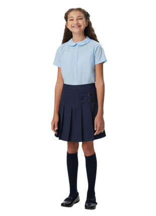 French Toast Big Girls' Two-Tab Pleated Scooter, Navy, 8