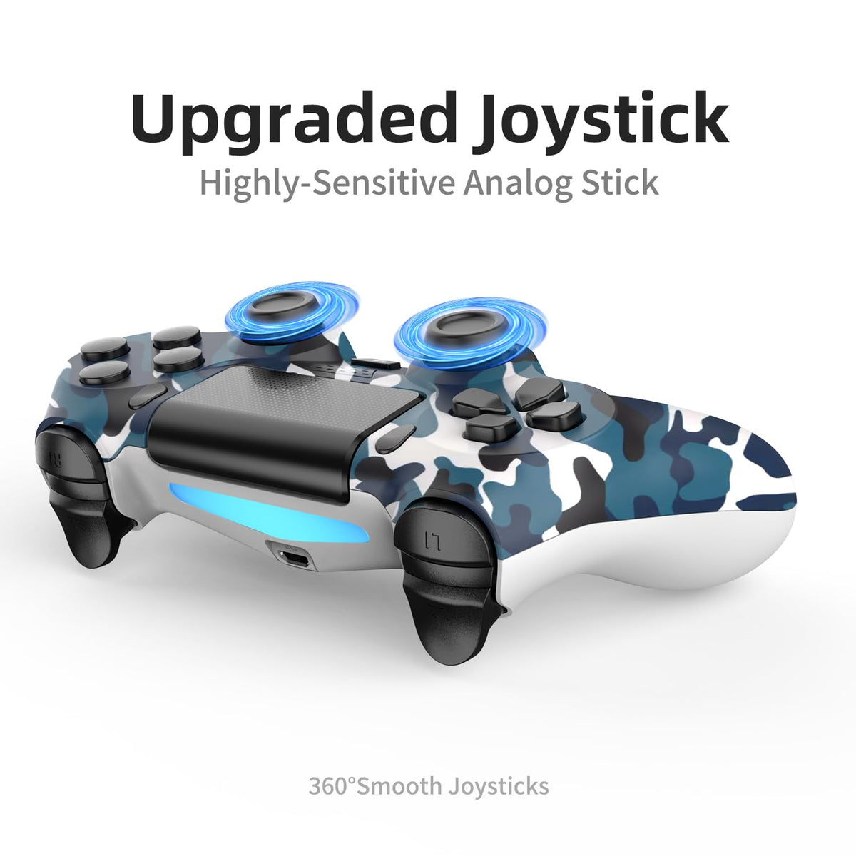 YsoKK 2 Pack Wireless Controller for Ps4/Slim/Pro with 1000mah Battery/Dual Vibration/Audio Jack/6-axis Motion Sensor(Camouflage Green and Camouflage Blue)