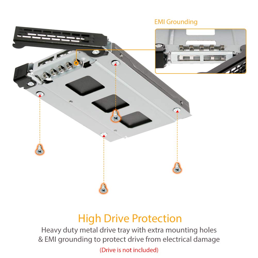 ICY DOCK 2.5" SSD / HDD Hot-Swap SATA Mobile Rack for 12.7mm Slim CD/DVD-ROM Optical Bay | ToughArmor MB411SPO-1B (Fits 12.7mm Height ODD Slot)