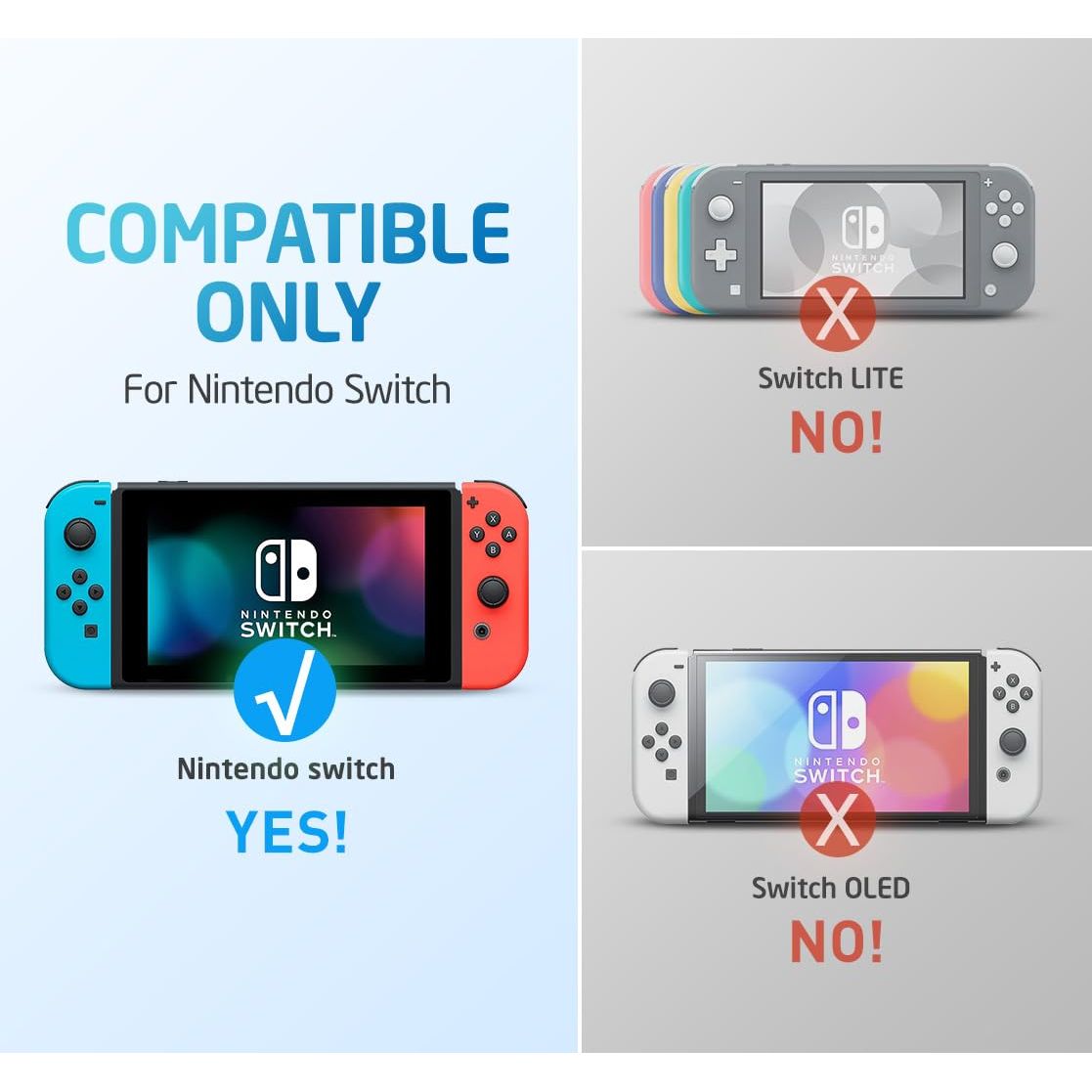 Mumba Dockable Case for Nintendo Switch, [Blade Series] TPU Grip Protective Cover Case Compatible with Nintendo Switch Console and Joy-Con Controller (Black)