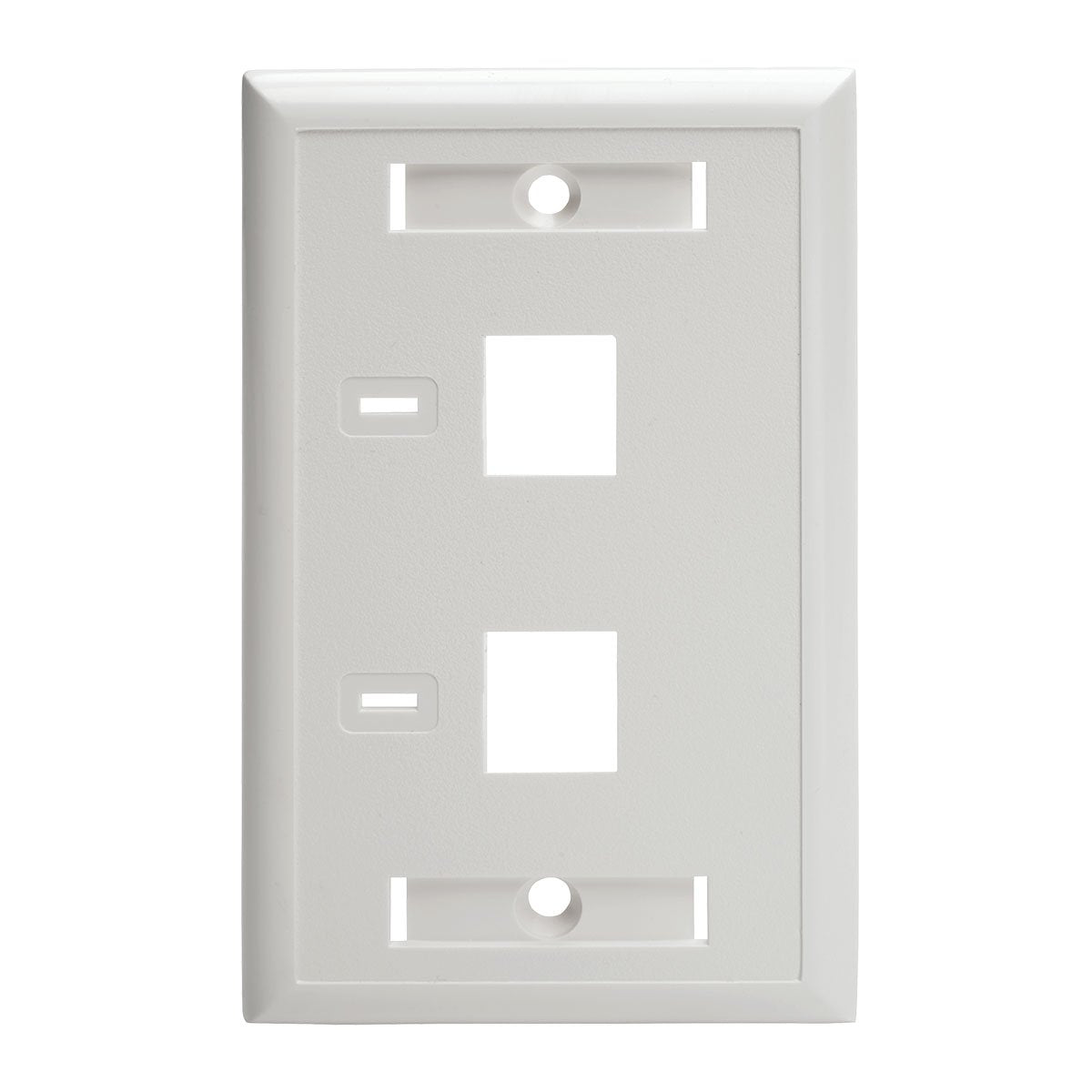 Tripp Lite Dual Outlet RJ45 Universal Keystone Face Plate / Wall Plate White, 2-Port(N042-001-WH)
