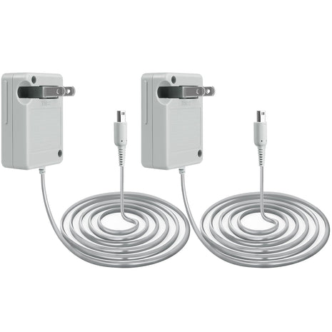 3DS Charger, DTOL 3DS Charger Compatible with Nintendo 3DS/ DSi/DSi XL/ 2DS/ 2DS XL/New 3DS 100-240V Wall Plug Adapter 2 Pack