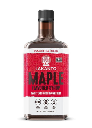 Lakanto Sugar Free Maple Syrup With Monk Fruit & Erythritol For Pancakes, Waffles, Oatmeal, Coffee, Tea, Granola, Frosting & Dressing, Zero Sugar, Keto, Vegan, Gluten Free, 1 G Net Carbs, 13 Fl Oz