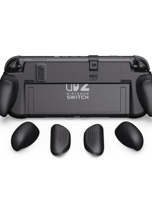 Savage Raven by Skull & Co. NeoGrip: an Ergonomic Grip Hard Shell with Replaceable Grips [to fit All Hands Sizes] for Nintendo Switch 2 - Black