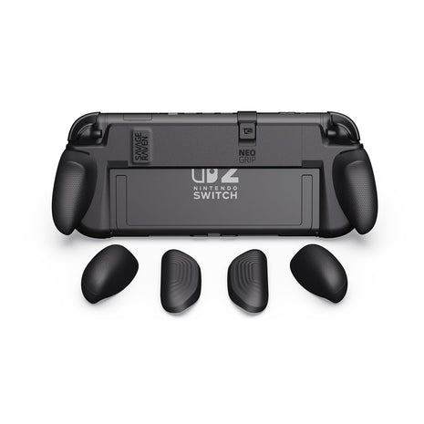 Savage Raven by Skull & Co. NeoGrip: an Ergonomic Grip Hard Shell with Replaceable Grips [to fit All Hands Sizes] for Nintendo Switch 2 - Black