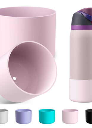 2PCS Silicone Water Bottle Boot for Owala 24oz 32oz 40oz, Anti-Slip Protective Sleeve Bottom Bumper Protector for FreeSip, Twist, and Flip Stainless Steel Water Bottles