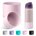 Alwenid 2PCS Silicone Water Bottle Boot for Owala 32 Oz, Anti-Slip Protective Sleeve Bottom Bumper Protector for FreeSip, Twist, and Flip Stainless Steel Water Bottles (Pink)