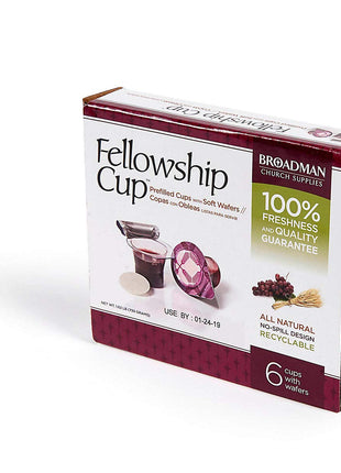 Broadman Church Supplies Pre filled Communion Fellowship Cup, Juice and Wafer Set, 6 Count