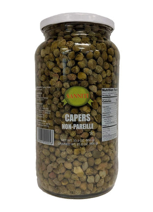 Sanniti Spanish Non Pareil Capers in Vinegar and Salt Brine - 33.5 oz