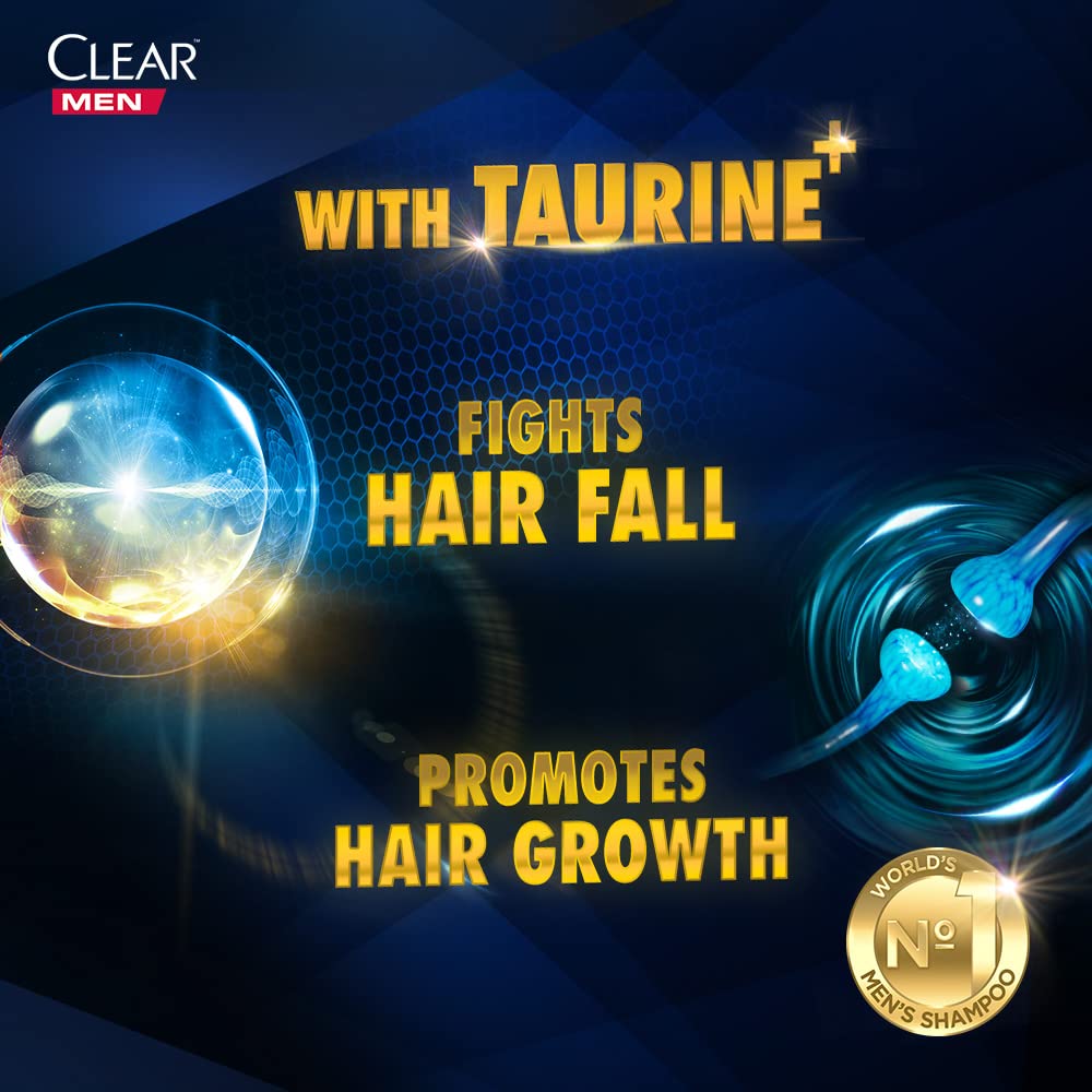 Clear Men Anti-HairFall Anti-Dandruff Shampoo for Itchy Scalp with Vitamin B3 & Taurine, Reduces Hair Loss Up To 10 Times & Prevents Recurring Dandruff, Deep Cleanse & Nourishes Hair Shafts (320 ml)