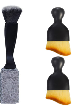 3 PCS Car Interior Detail Dust Brush,Soft Car Interior Detailing Kit Tools,Dash Duster Brush for Auto,Truck,SUV,RV Interior Cleaning