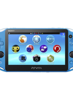 Sony Playstation Vita Wi-Fi 2000 Series with AC Adapter and Silicon Joystick Covers (Aqua Blue) (Renewed)