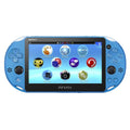 Sony Playstation Vita Wi-Fi 2000 Series with AC Adapter and Silicon Joystick Covers (Aqua Blue) (Renewed)