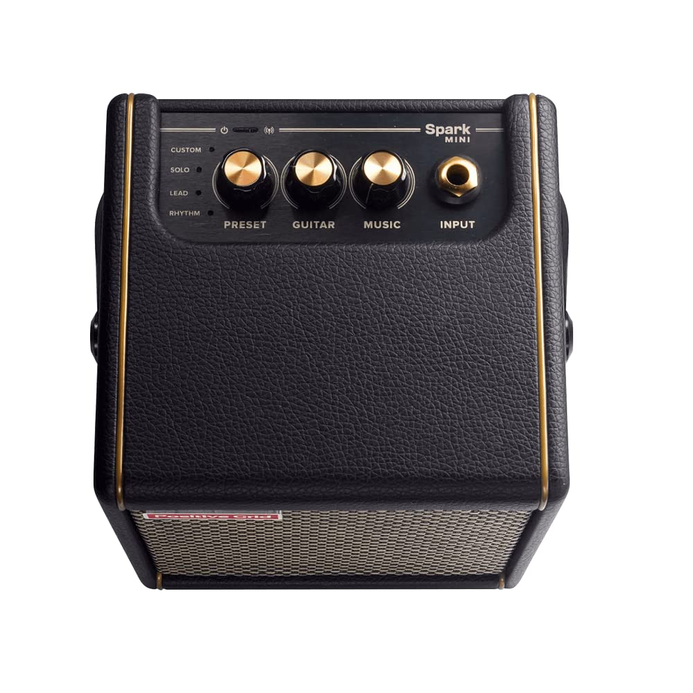 Positive Grid Spark MINI 10W Small Smart Guitar Amp & Bluetooth Speaker | Portable Sound for Guitar Playing at Home or On The Go | Black
