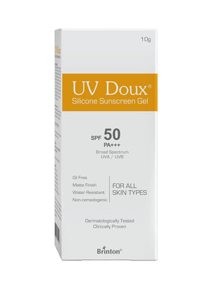 Brinton Healthcare Uvdoux Face & Body Sunscreen Gel With Spf 50 Pa+++ And Uva/Uvb Rays 10g