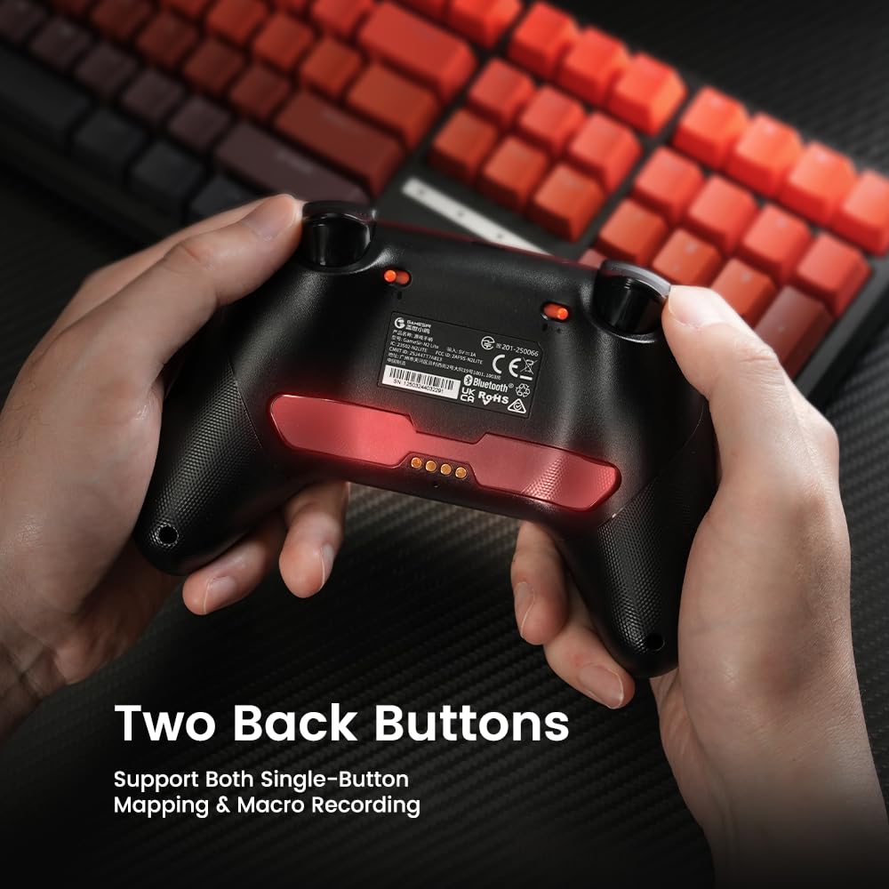 GameSir Nova 2 Lite Wireless PC Controller with Hall Effect Joysticks & Triggers, 2.4G & Wired 1000Hz Polling Rate, Remappable Buttons - Compatible with PC/Switch/Steam/Android (White)