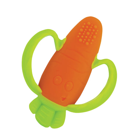 Infantino Lil' Nibbles Textured Silicone Teether, BPA-Free Baby Teething Toy, Soft, Easy to Hold, Sensory Stimulation for Infants, Carrot