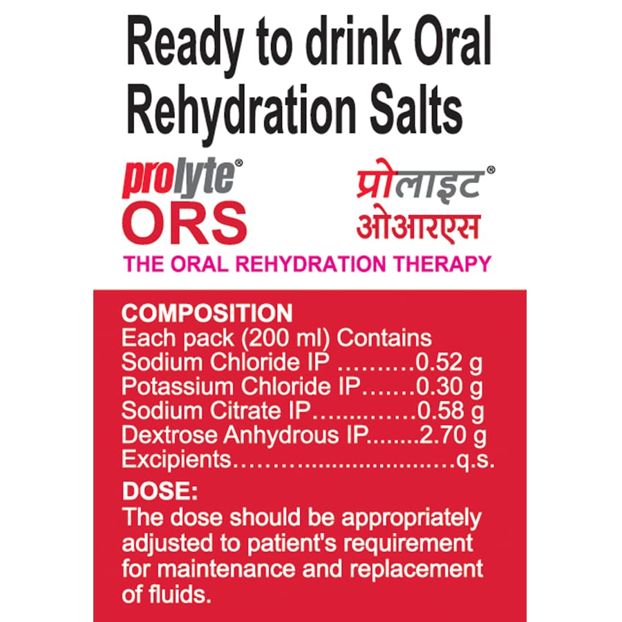 Cipla Prolyte ORS Ready to Drink Oral Rehydration Contains Vital Electrolytes | Restores Body Fluids & Electrolytes Lost Due to Sweating, Diarrhea & Vomiting | WHO Formula (Mixed Fruit, Pack of 10)