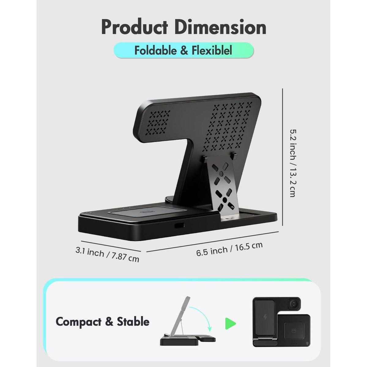Wireless Charger iPhone Charging Station: 3 in 1 Charger Stand Multiple Devices for Apple - iPhone 16e 16 15 14 Pro Max 13 12 11 - Watch 10 9 8 7 6 5 4 3 2 SE and Ultra Series - Airpods 4 3 2 Pro