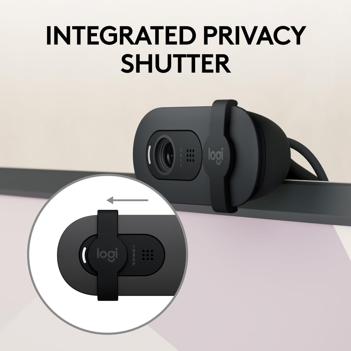 Logitech Brio 105 Full HD 1080p Business Webcam with Auto-Light Balance, USB-A, Privacy Shutter, Easy Set-Up, Compatible with Windows, macOS, ChromeOS