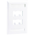 Panduit CFPL4WHY 4-Port Mini-Com Single-Gang Faceplate with Labels, Classic Series, White