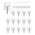 MOVELYST 15 Small Hooks+30 Removable Strips, Clear Wire Hanger Hooks, Damage-Free Utility Hooks, Heavy Duty with Adhesive Strips, No Tools Wall Hook for Hanging, Value Pack