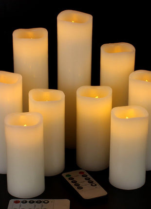 Vinkor Flameless Candles Battery Operated Candles Real Wax Pillar LED Candles with 10-Key Remote and Cycling 24 Hours Timer (Ivory 4 inch 5 inch 6 inch 7 inch 8 inch 9 inch)