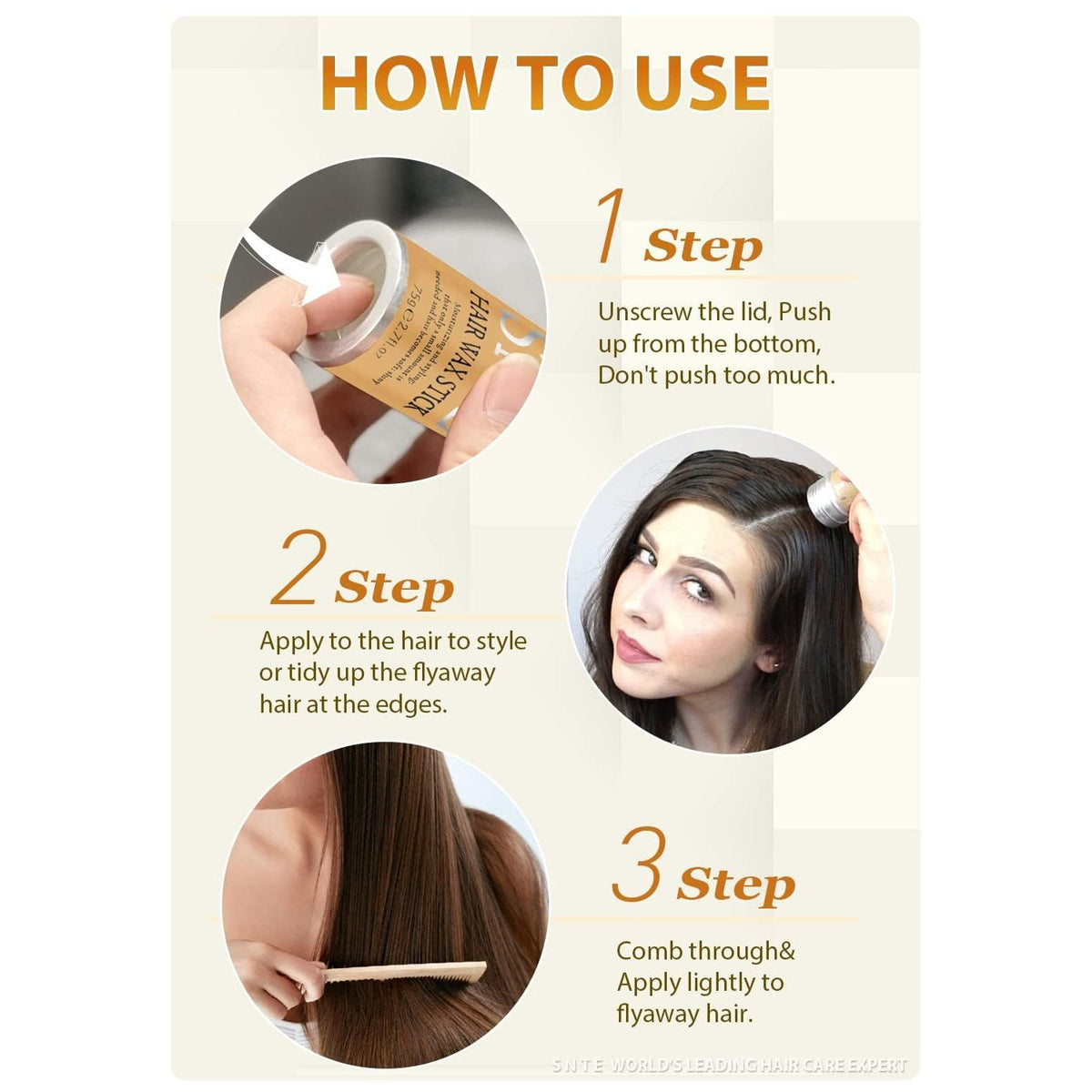 Samnyte Hair Wax Stick, Hair-Styling Waxes, Nourishing Accessories - Slick Stick for Women & Kids, Gel Tamer for Flyaways, Bun Maker & Styling Cream, 2.7 Fl Oz