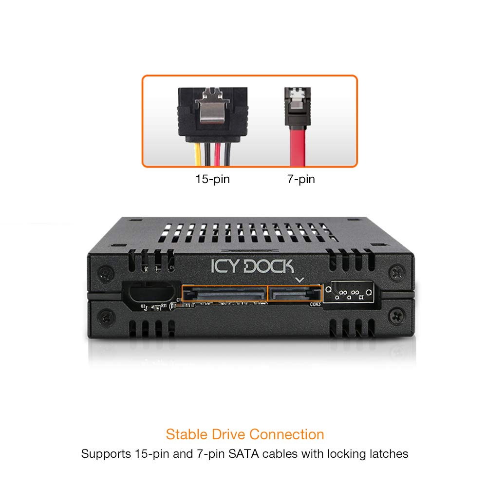 ICY DOCK 1 Bay 2.5 SAS/SATA HDD/SSD Tool-Less Enclosure for External 3.5" Bay | ExpressCage MB741SP-B