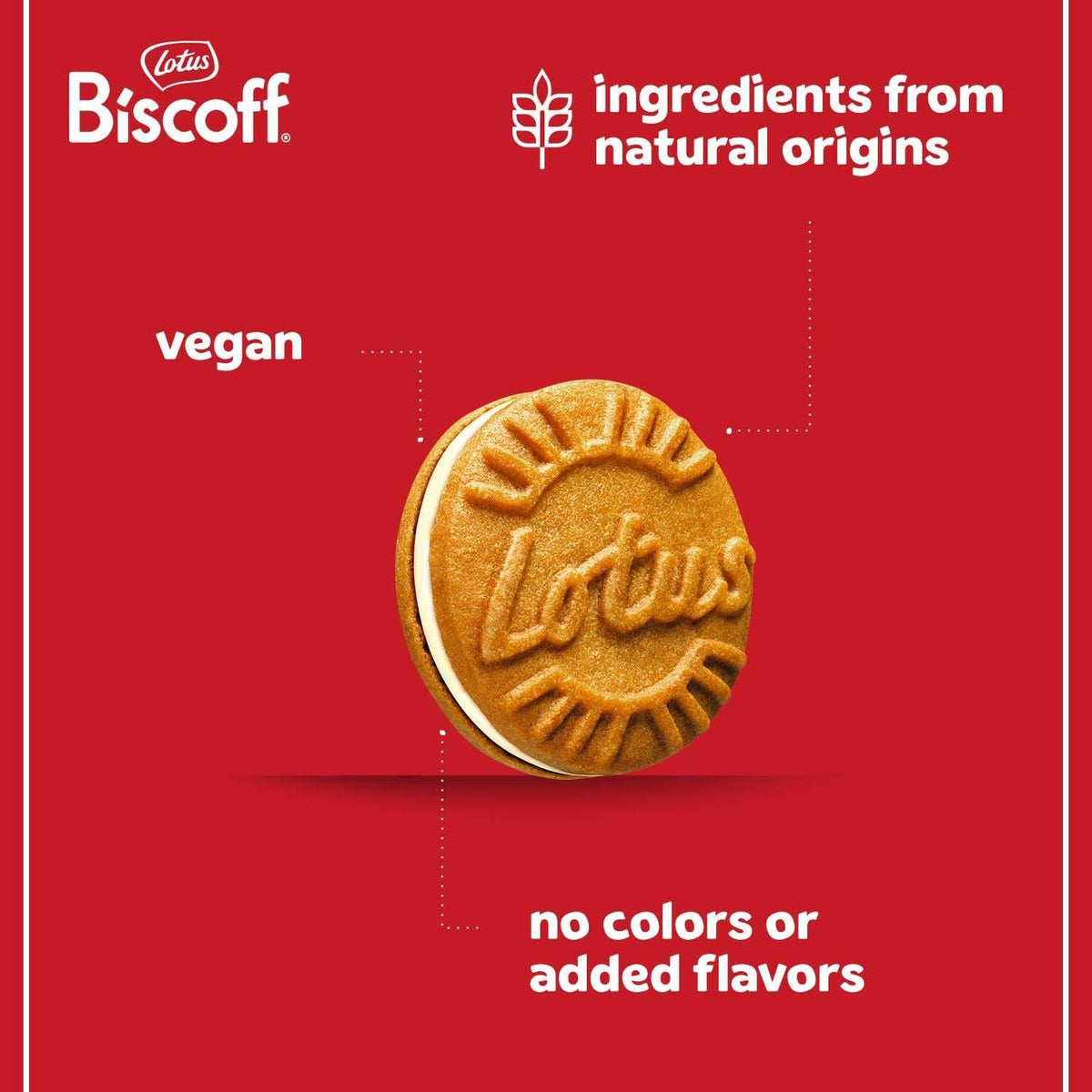 Lotus Biscoff Sandwich Cookies, Vanilla, 22 Cookies per pack, 7.76 Ounce