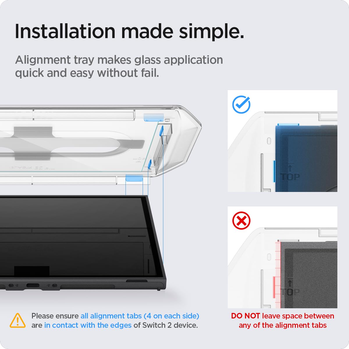 Spigen Tempered Glass Screen Protector [GlasTR EZ FIT] designed for Nintendo Switch 2 (2025) - 2 Pack