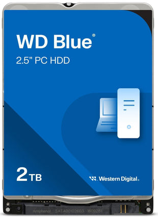 Western Digital 2TB WD Blue Mobile Hard Drive HDD - 5400 RPM, SATA 6 Gb/s, 128 MB Cache, 2.5 inch - WD20SPZX