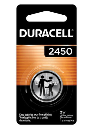 Duracell CR2450 Lithium Battery, 1 Count (Pack of 1), Coin Battery for Key Fob, Car Remote, Watch, and Other Devices, CR2450 Lithium 3 Volt (3V) Cell