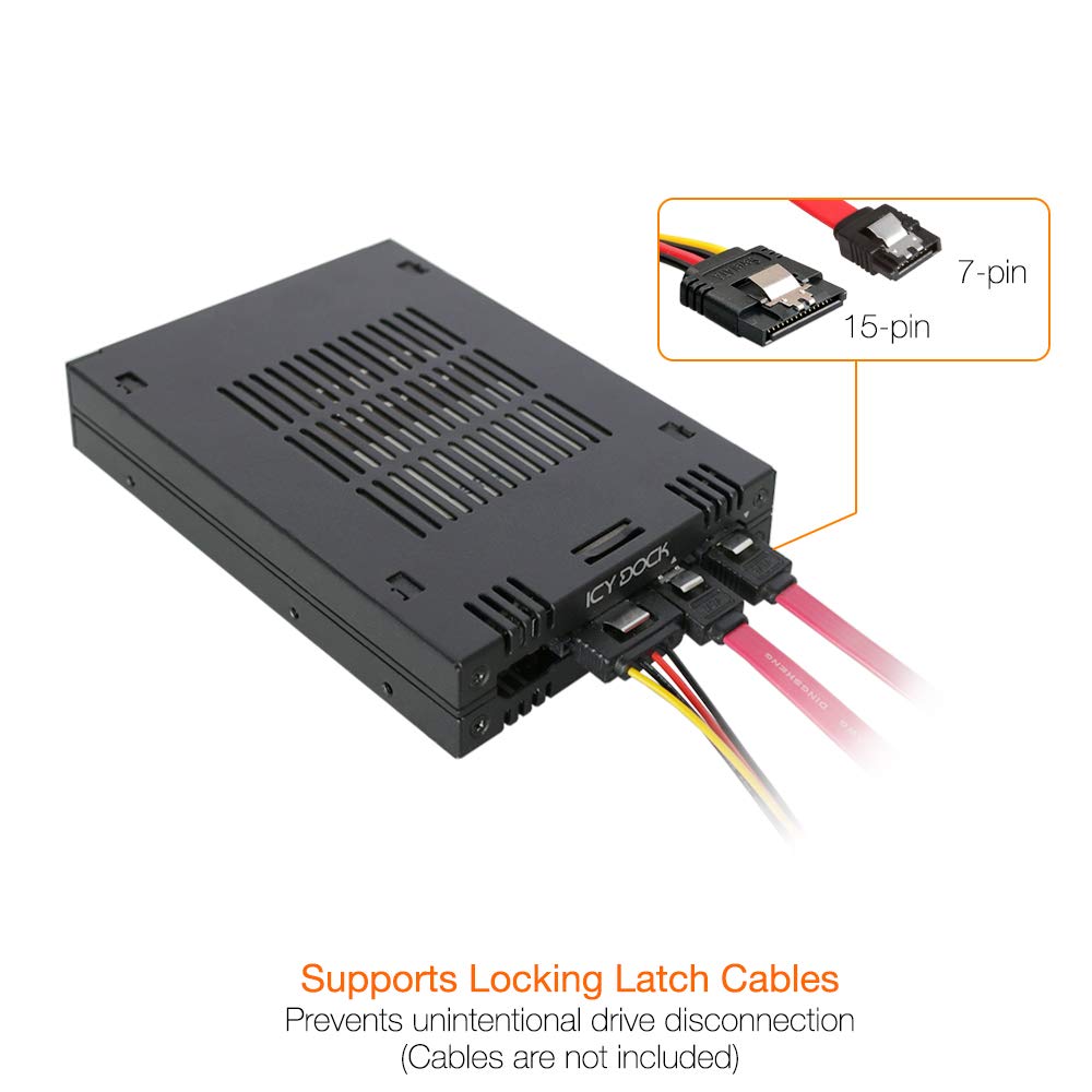 ICY DOCK 2 Bay 2.5 SAS/SATA HDD/SSD Mobile Rack for External 3.5” Bay | ExpressCage MB742SP-B