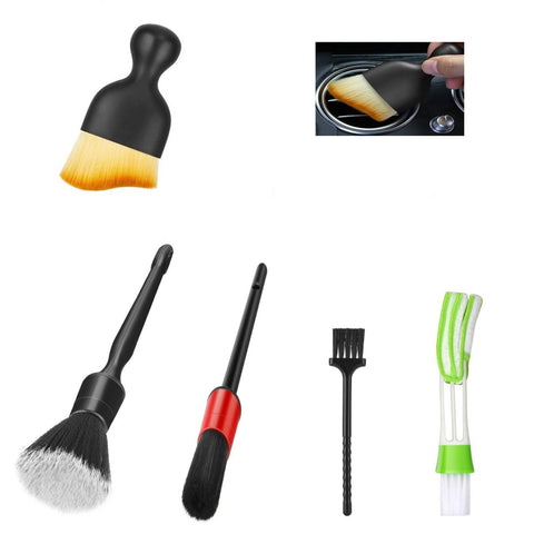 Fitosy Car Interior Duster Detail Brushes, Soft Bristles Brush Car Accessories for Cleaning Dashboard Air Vent Crevice, Detailing Dusting Tool Kit for Auto Truck SUV RV