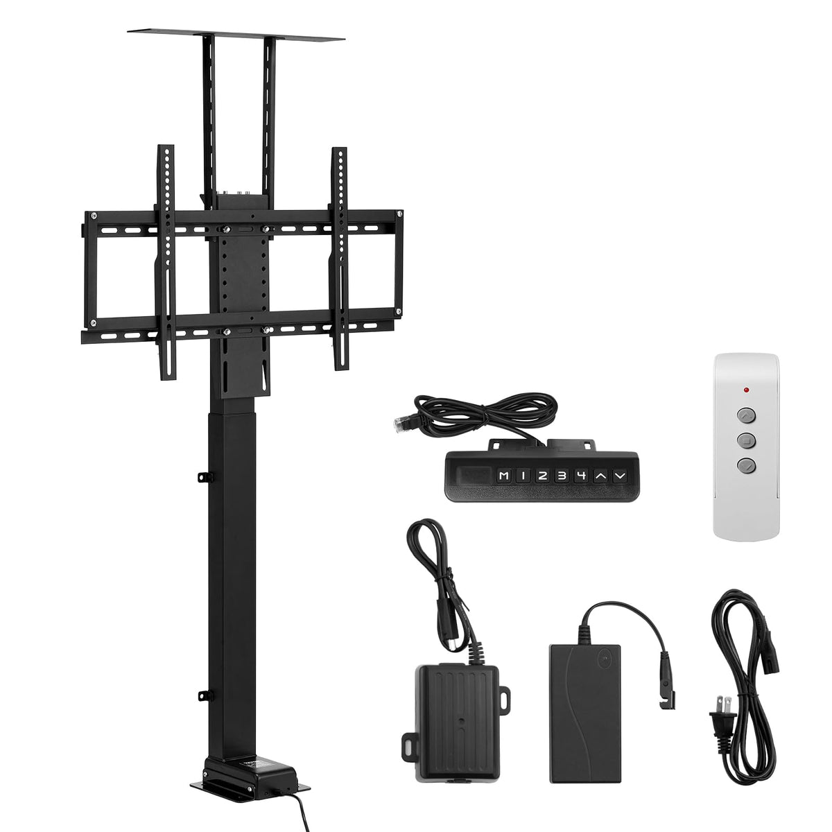 VEVOR Motorized TV Lift Stand, 32-70 Inch, 120 lbs Max Load, Floor Mount, Supports Most VESA Patterns, Ideal for Offices, Living Rooms & More